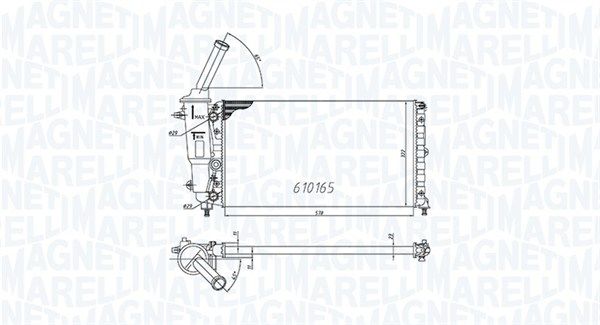 MAGNETI MARELLI Радиатор, охлаждение двигателя 350213176000